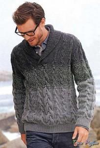 Пуловер с воротником «шалька»