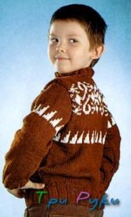 Пуловер мальчику 5 лет жаккардовый узор
