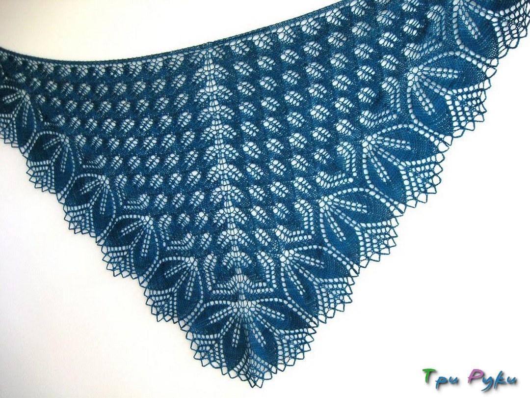 Народное рукоделие: красивый оренбургский пуховый платок, связанный спицами