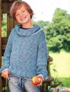 Детский пуловер с воротником «шалька» 26