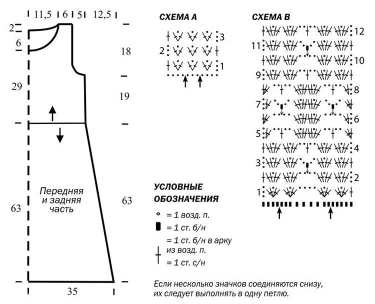 Схема вязаного платья