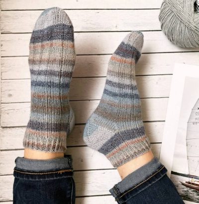 Теплые вязаные носки для уютных вечеров с круглой пяткой 27